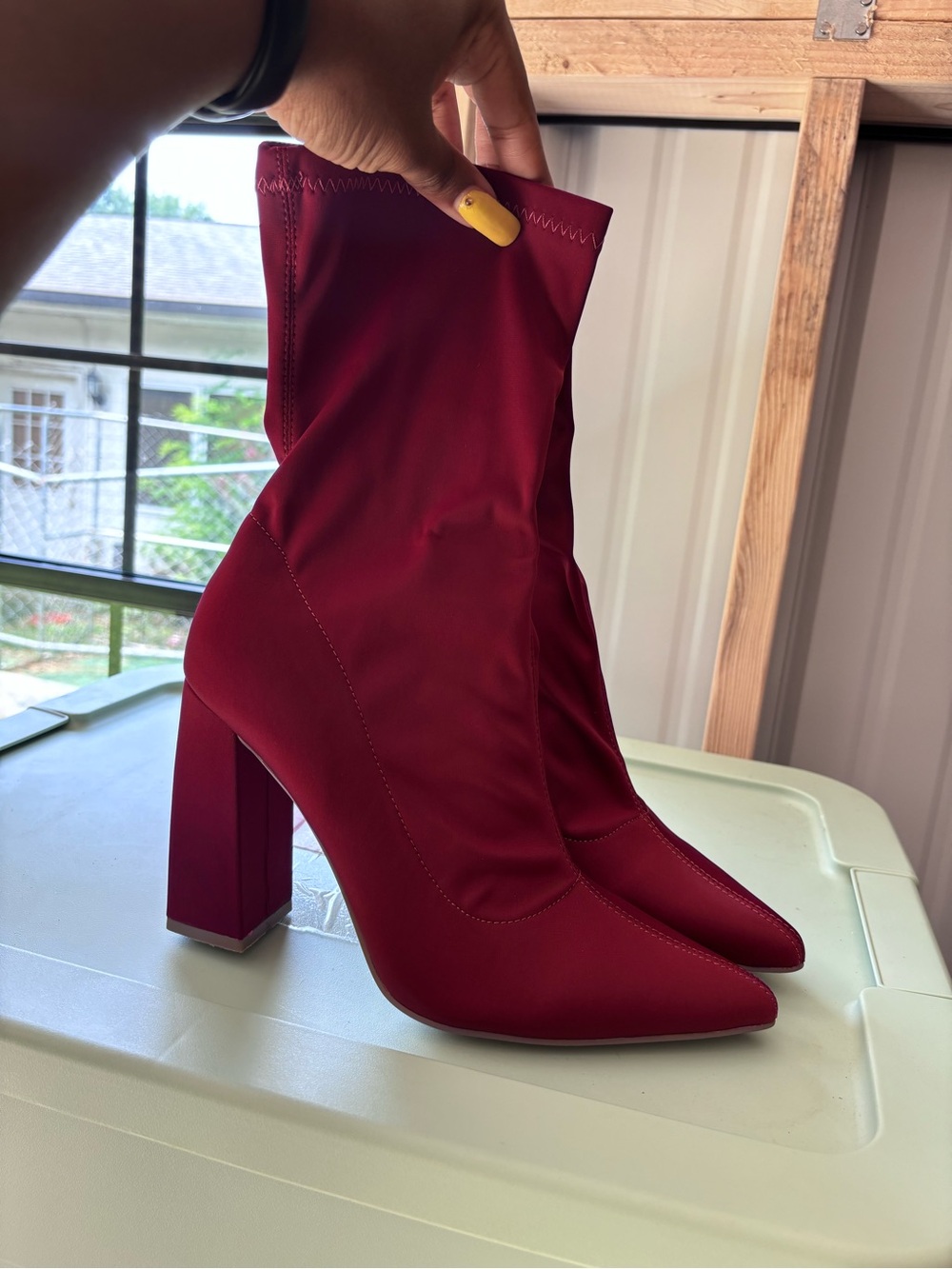 Women’s Red Stretch Sock Booties